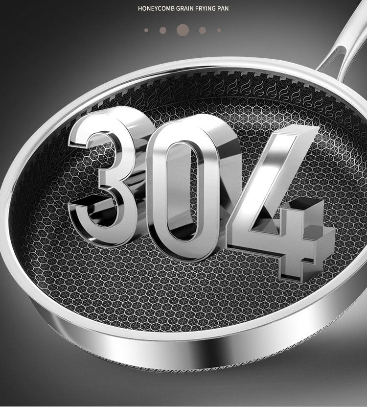 304 stainless steel honeycomb frying pan,