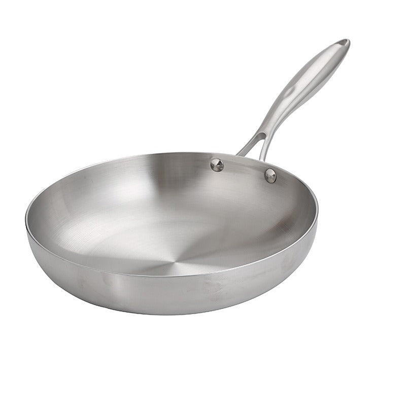 304 stainless steel three-layer steel frying pan,