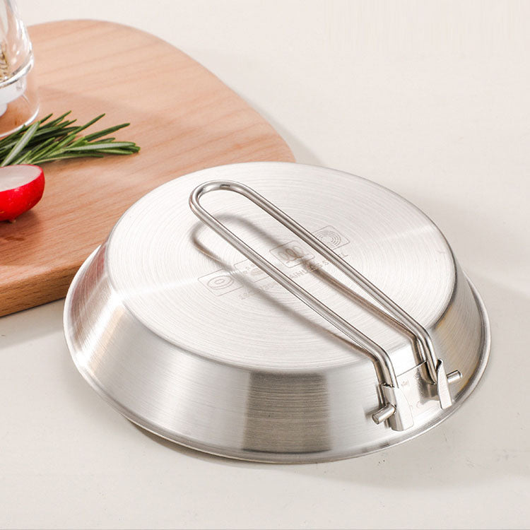 stainless steel folding handle frying pan