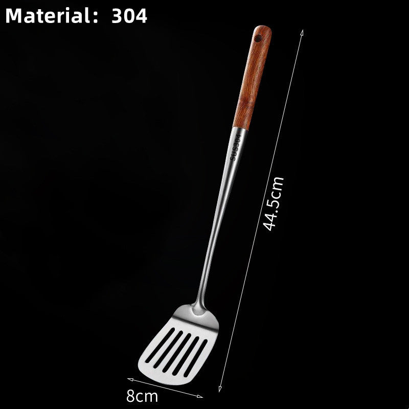 304 Stainless Steel Cooking Spatula Rosewood Long Handle Kitchenware