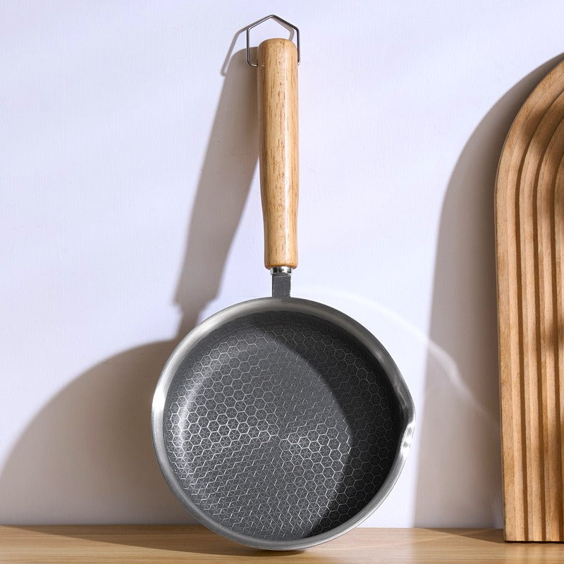 Stainless steel flat bottomed frying pan,