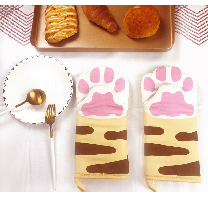 Pure Cotton Cute Cat Oven Gloves