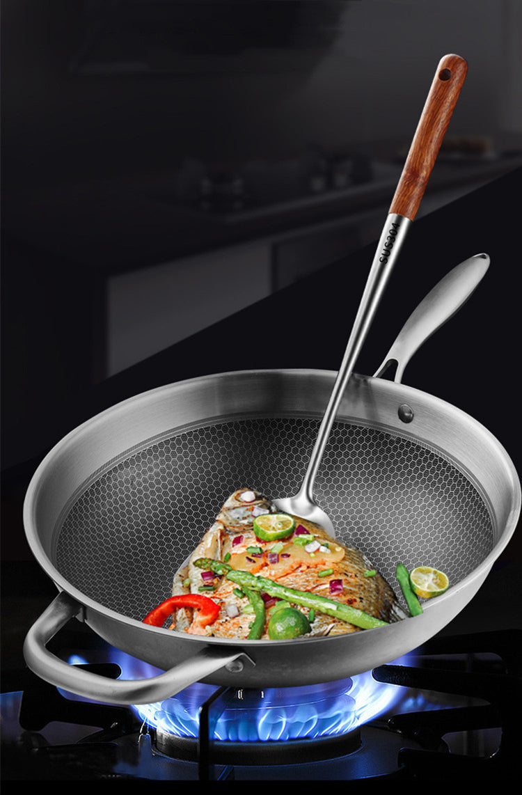 304 Stainless Steel Cooking Spatula Rosewood Long Handle Kitchenware