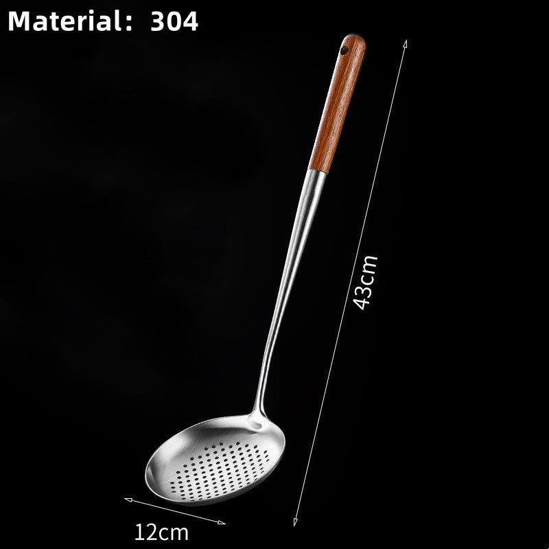 304 Stainless Steel Cooking Spatula Rosewood Long Handle Kitchenware