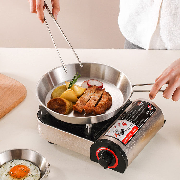 stainless steel folding handle frying pan