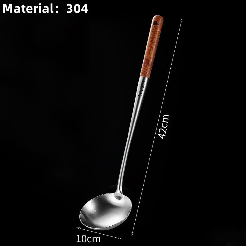 304 Stainless Steel Cooking Spatula Rosewood Long Handle Kitchenware