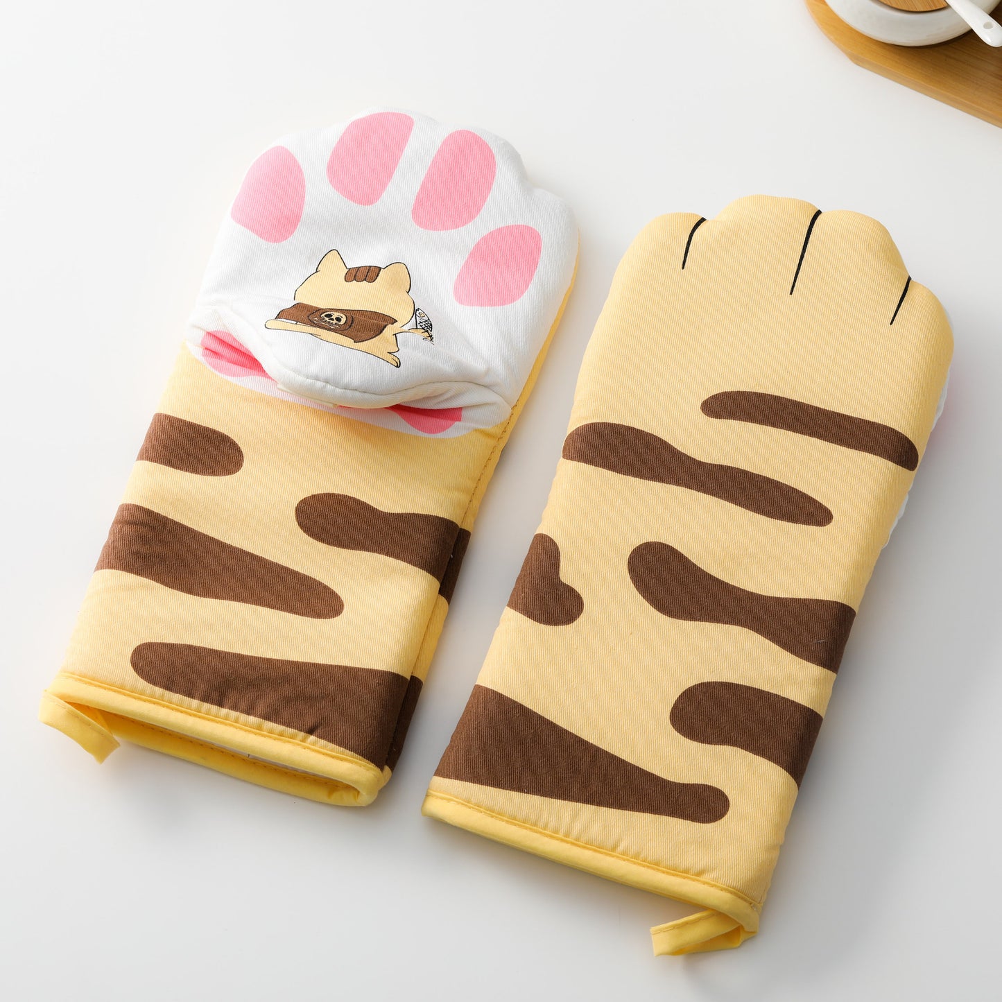 Pure Cotton Cute Cat Oven Gloves