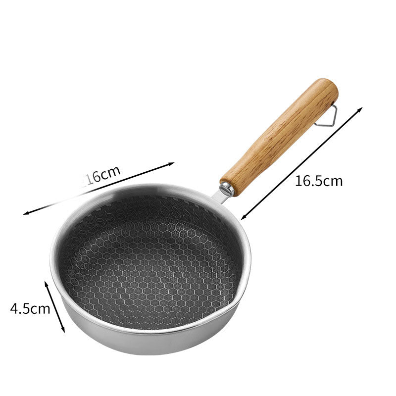 Stainless steel flat bottomed frying pan,