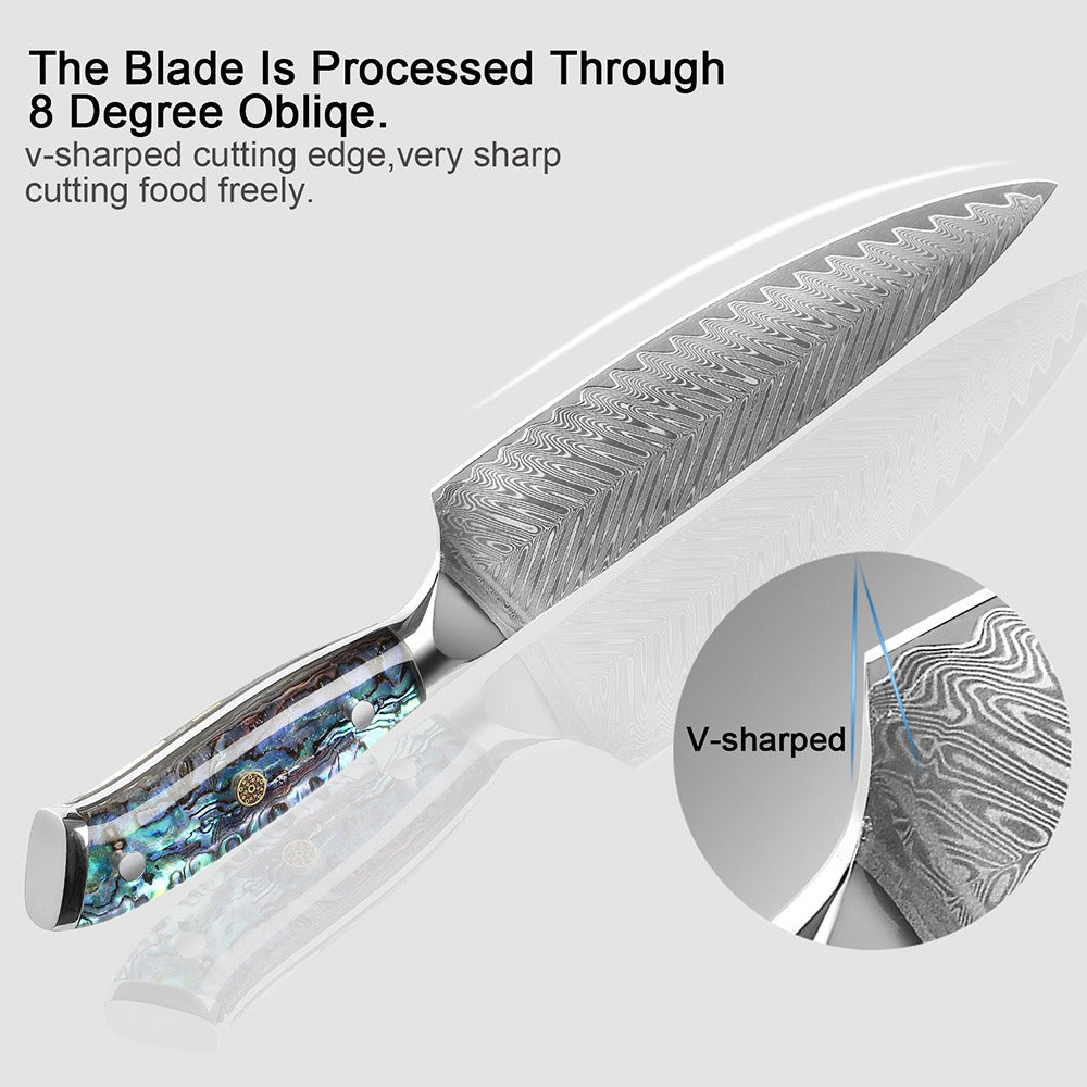 XITUO Damascus Steel Chef Knife Set Fine1-5 PCS Kitchen Knives