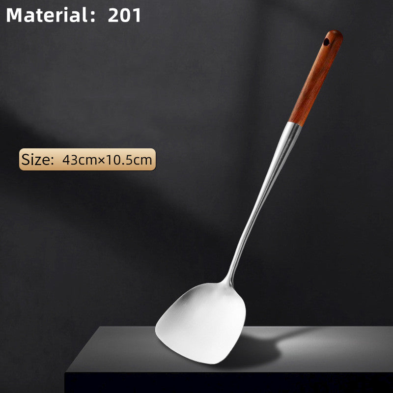 304 Stainless Steel Cooking Spatula Rosewood Long Handle Kitchenware