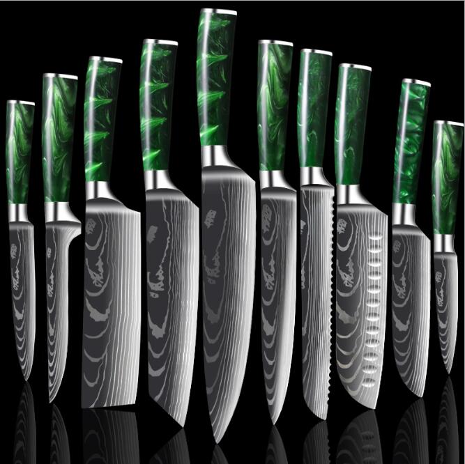 10 Pcs Chef Knife Set Kitchen Knives