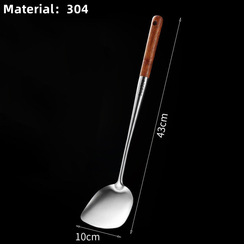 304 Stainless Steel Cooking Spatula Rosewood Long Handle Kitchenware