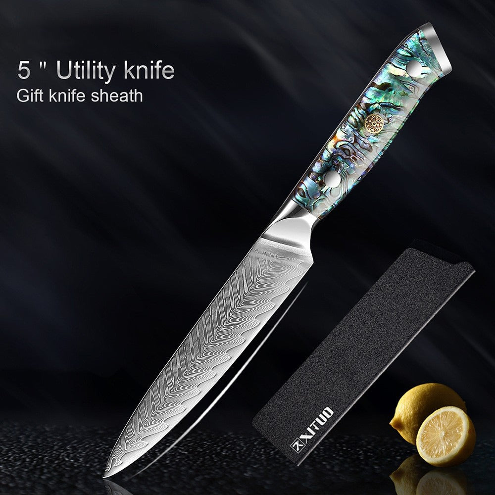 XITUO Damascus Steel Chef Knife Set Fine1-5 PCS Kitchen Knives