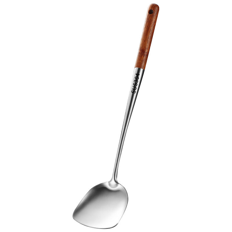 304 Stainless Steel Cooking Spatula Rosewood Long Handle Kitchenware