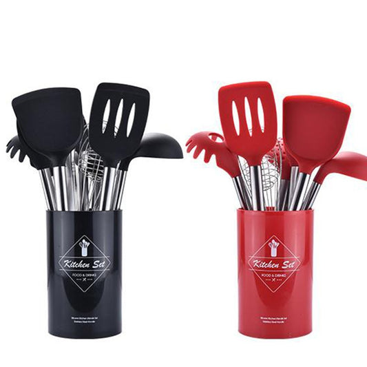 9pcs/set Stainless Steel Silicone Kitchen Utensil