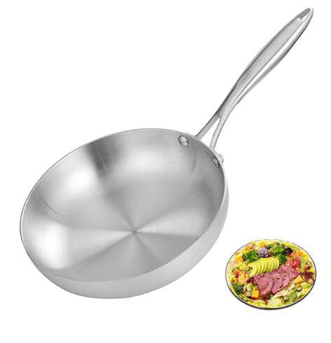 304 stainless steel three-layer steel frying pan,