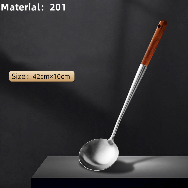 304 Stainless Steel Cooking Spatula Rosewood Long Handle Kitchenware