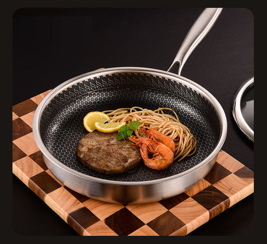 304 stainless steel honeycomb frying pan,