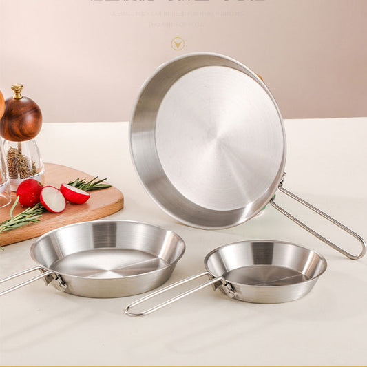 stainless steel folding handle frying pan