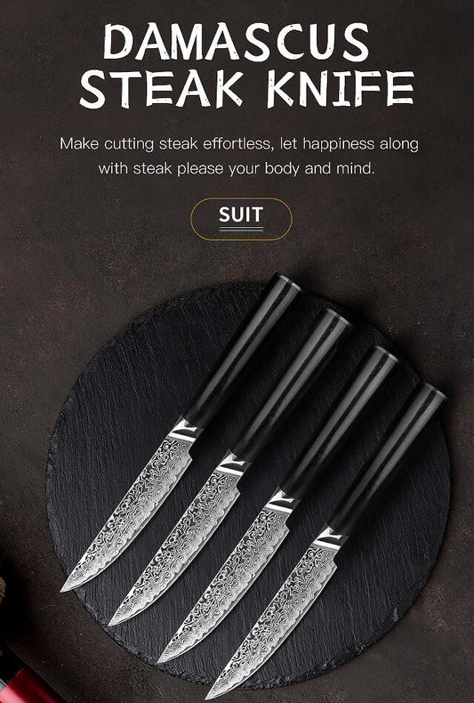 4PCS Damascus Steak Knife