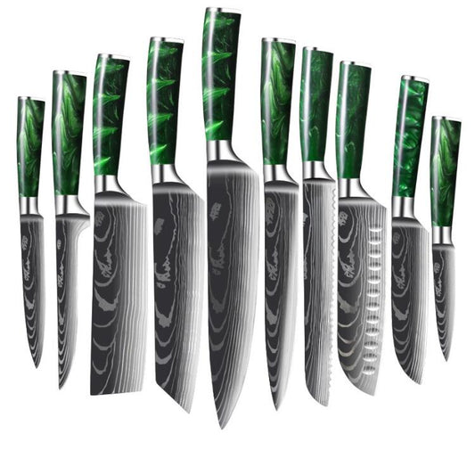 10 Pcs Chef Knife Set Kitchen Knives